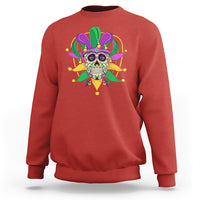 Mardi Gras Funny Sugar Skull Fat Tuesday New Orleans Sweatshirt - Wonder Print Shop