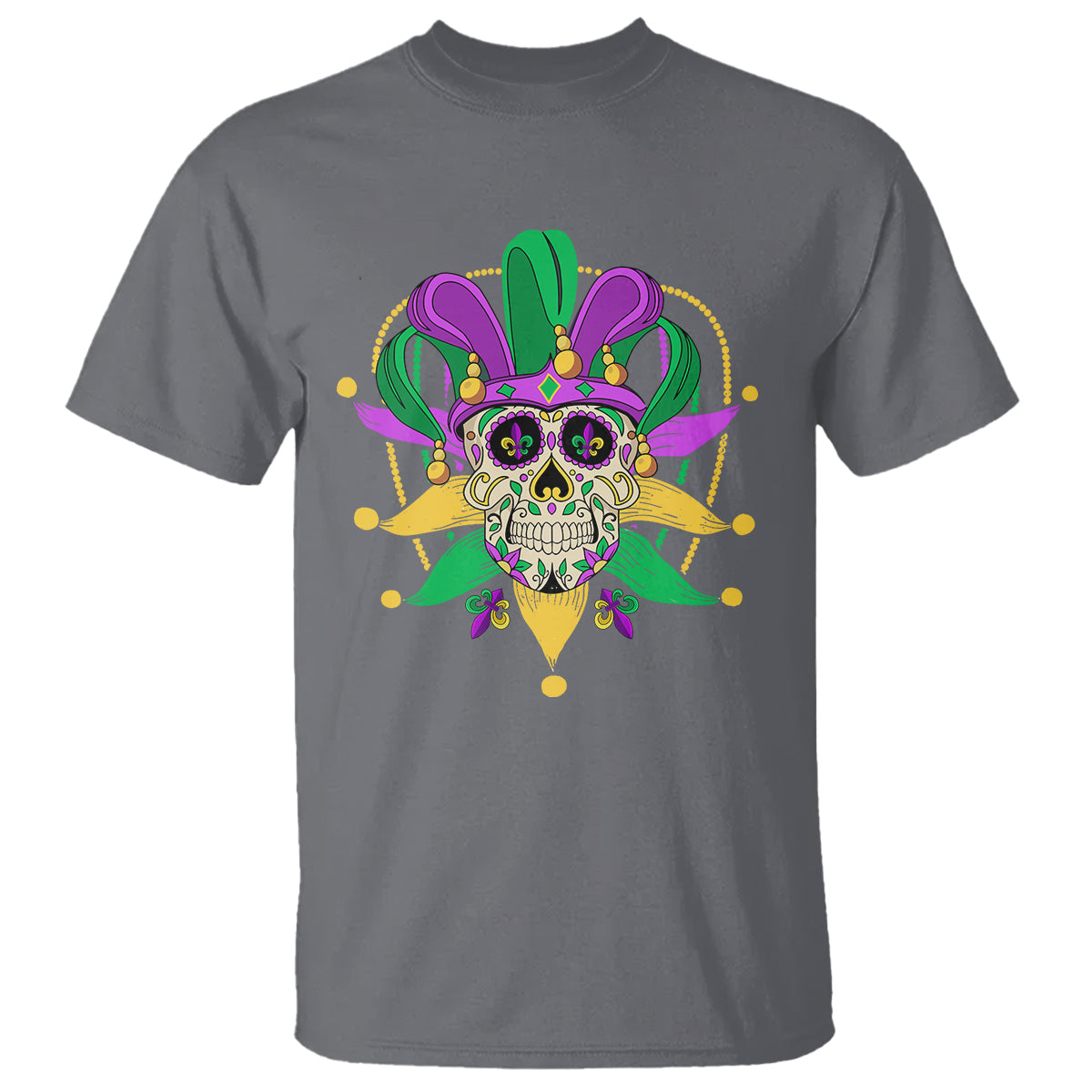 Mardi Gras Funny Sugar Skull Fat Tuesday New Orleans T Shirt - Wonder Print Shop
