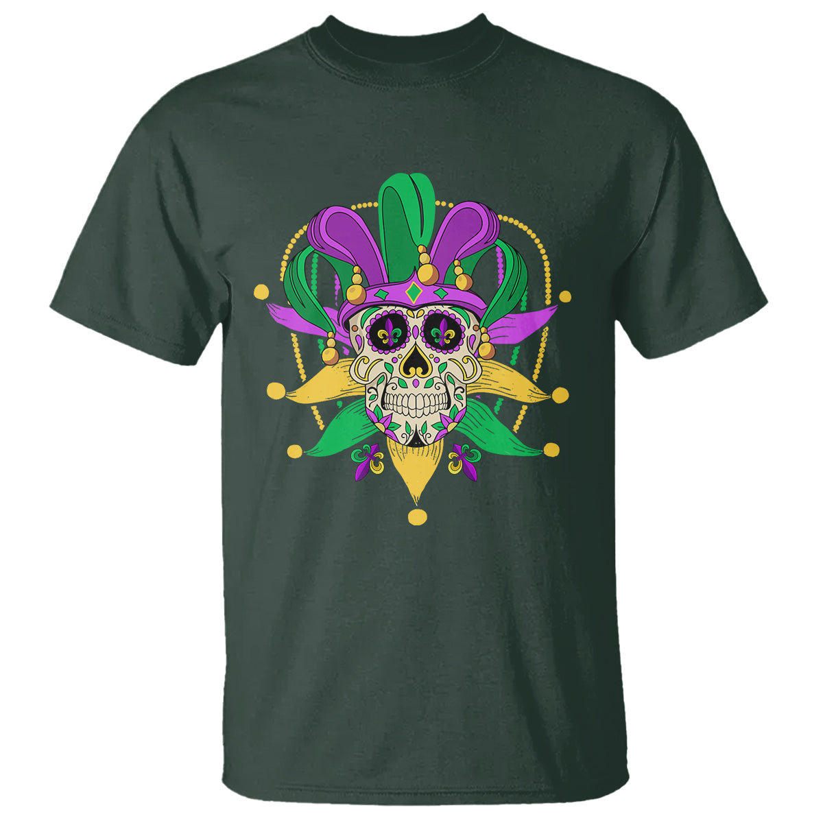 Mardi Gras Funny Sugar Skull Fat Tuesday New Orleans T Shirt - Wonder Print Shop
