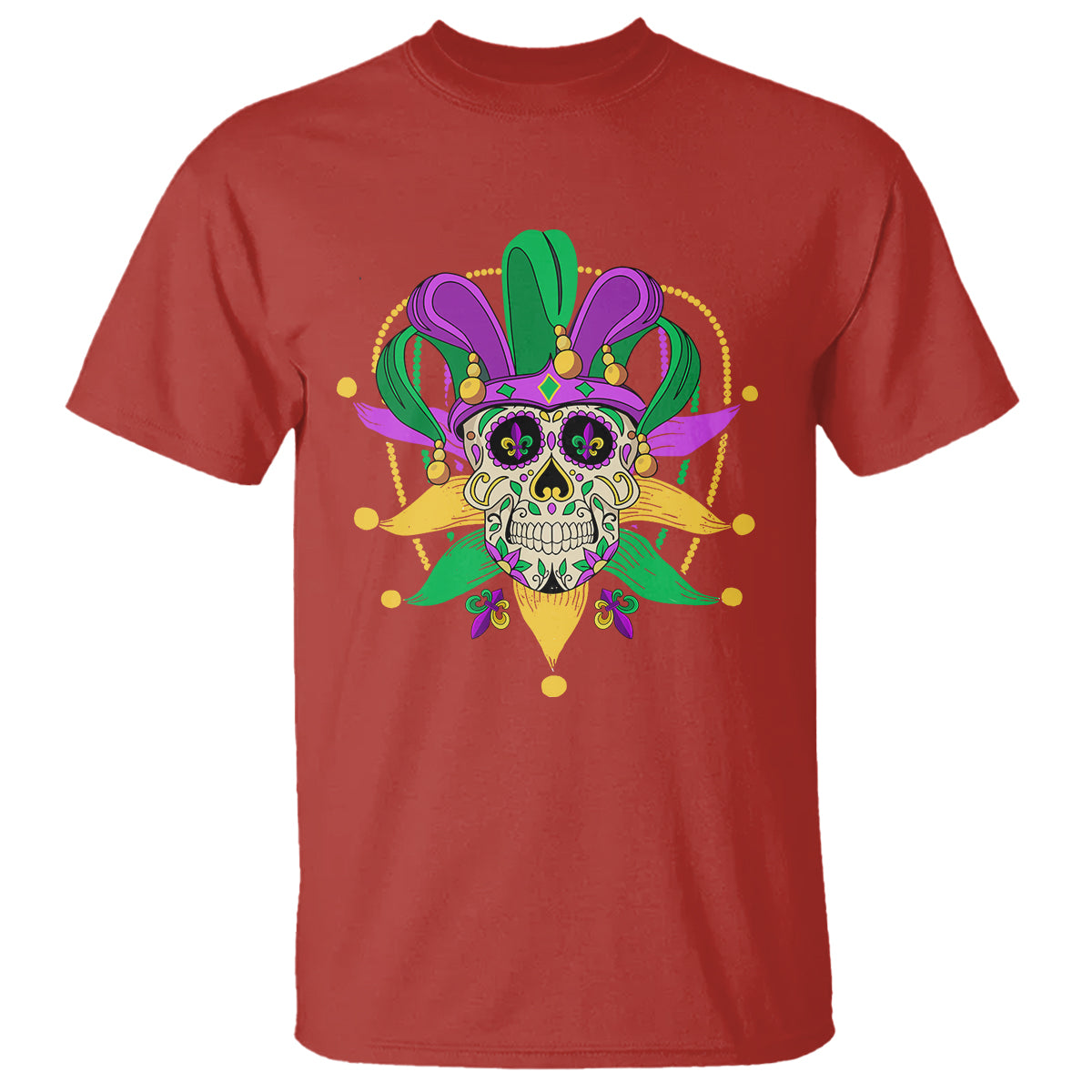 Mardi Gras Funny Sugar Skull Fat Tuesday New Orleans T Shirt - Wonder Print Shop