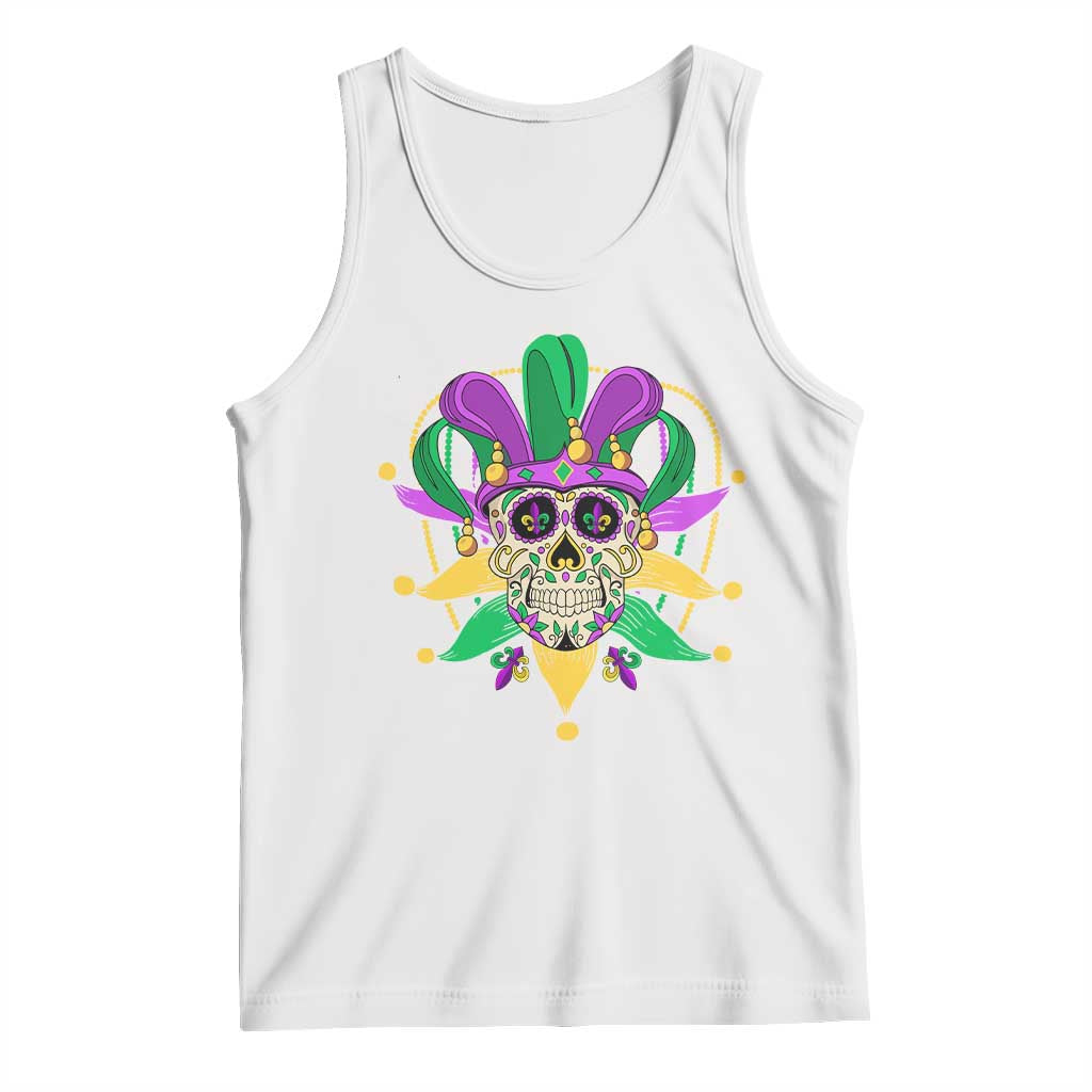 Mardi Gras Funny Sugar Skull Fat Tuesday New Orleans Tank Top