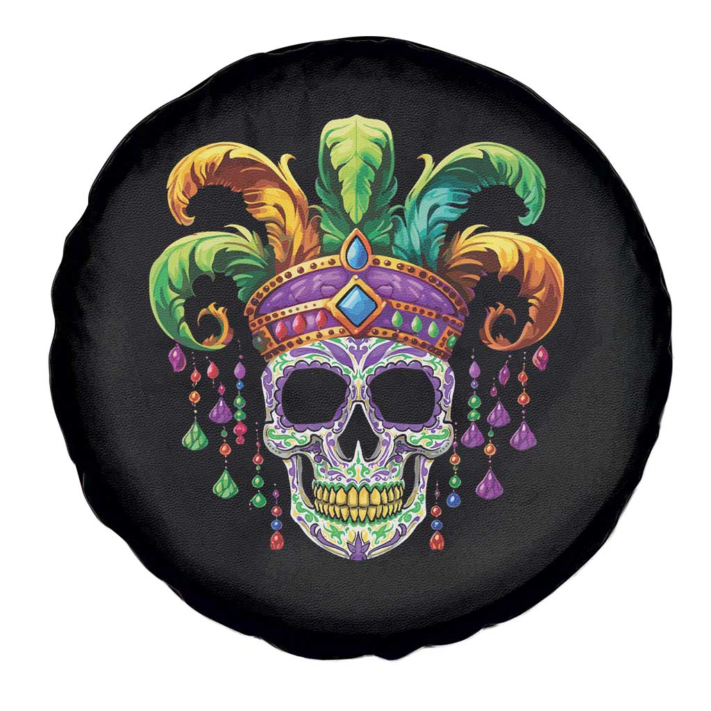 Mardi Gras Beads Sugar Skull Fat Tuesday New Orleans Spare Tire Cover