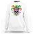 Mardi Gras Beads Sugar Skull Fat Tuesday New Orleans Sweatshirt - Wonder Print Shop
