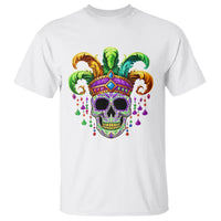 Mardi Gras Beads Sugar Skull Fat Tuesday New Orleans T Shirt - Wonder Print Shop
