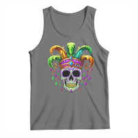 Mardi Gras Beads Sugar Skull Fat Tuesday New Orleans Tank Top