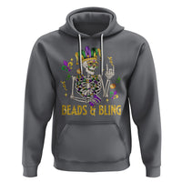 Mardi Gras Funny Skeleton Beads And Bling Hoodie - Wonder Print Shop