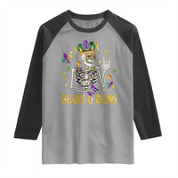 Mardi Gras Funny Skeleton Beads And Bling Raglan Shirt
