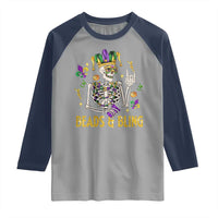 Mardi Gras Funny Skeleton Beads And Bling Raglan Shirt