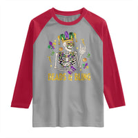 Mardi Gras Funny Skeleton Beads And Bling Raglan Shirt