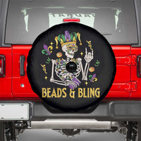 Mardi Gras Funny Skeleton Beads And Bling Spare Tire Cover