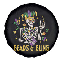 Mardi Gras Funny Skeleton Beads And Bling Spare Tire Cover