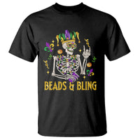 Mardi Gras Funny Skeleton Beads And Bling T Shirt - Wonder Print Shop