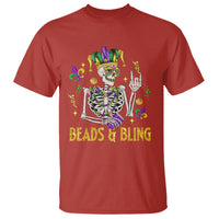 Mardi Gras Funny Skeleton Beads And Bling T Shirt - Wonder Print Shop