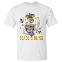Mardi Gras Funny Skeleton Beads And Bling T Shirt - Wonder Print Shop