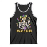Mardi Gras Funny Skeleton Beads And Bling Tank Top