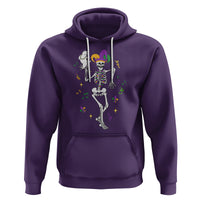 Mardi Gras Funny Jester Skeleton Dancing With Cat Hoodie - Wonder Print Shop