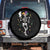 Mardi Gras Funny Jester Skeleton Dancing With Cat Spare Tire Cover