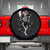 Mardi Gras Funny Jester Skeleton Dancing With Cat Spare Tire Cover