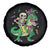 Mardi Gras Funny Skeleton On Dinosaur Jester Beads Spare Tire Cover