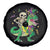 Mardi Gras Funny Skeleton On Dinosaur Jester Beads Spare Tire Cover