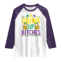 Mardi Gras Raglan Shirt Drink Up Bitch Funny Drinking Team