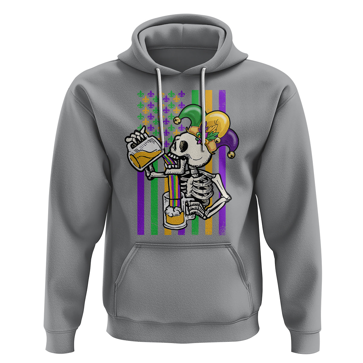 Mardi Gras Beer Lover American Flag Fat Tuesday Parade Hoodie - Wonder Print Shop