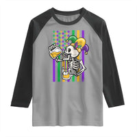 Mardi Gras Beer Lover American Flag Fat Tuesday Parade Raglan Shirt