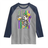 Mardi Gras Beer Lover American Flag Fat Tuesday Parade Raglan Shirt