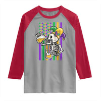 Mardi Gras Beer Lover American Flag Fat Tuesday Parade Raglan Shirt