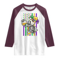 Mardi Gras Beer Lover American Flag Fat Tuesday Parade Raglan Shirt