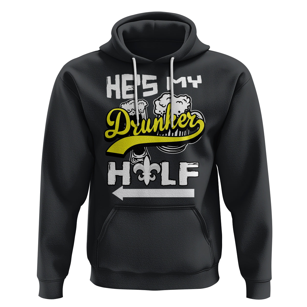 Mardi Gras Hoodie He's My Drunker Half Matching Couple TS09