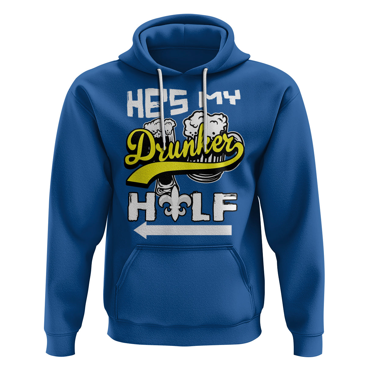 Mardi Gras Hoodie He's My Drunker Half Matching Couple - Wonder Print Shop
