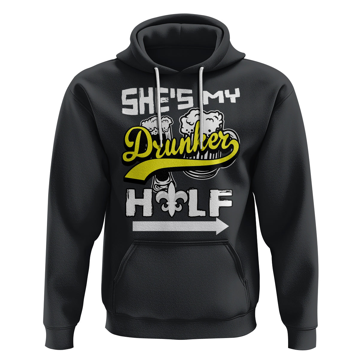 Mardi Gras Hoodie She's My Drunker Half Matching Couple TS09