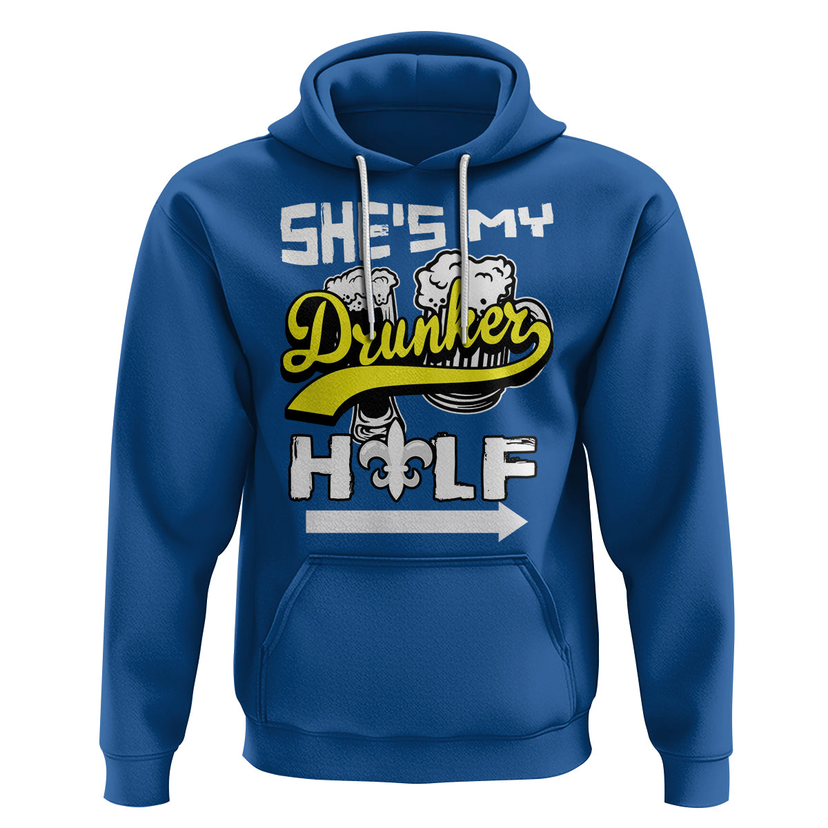 Mardi Gras Hoodie She's My Drunker Half Matching Couple - Wonder Print Shop