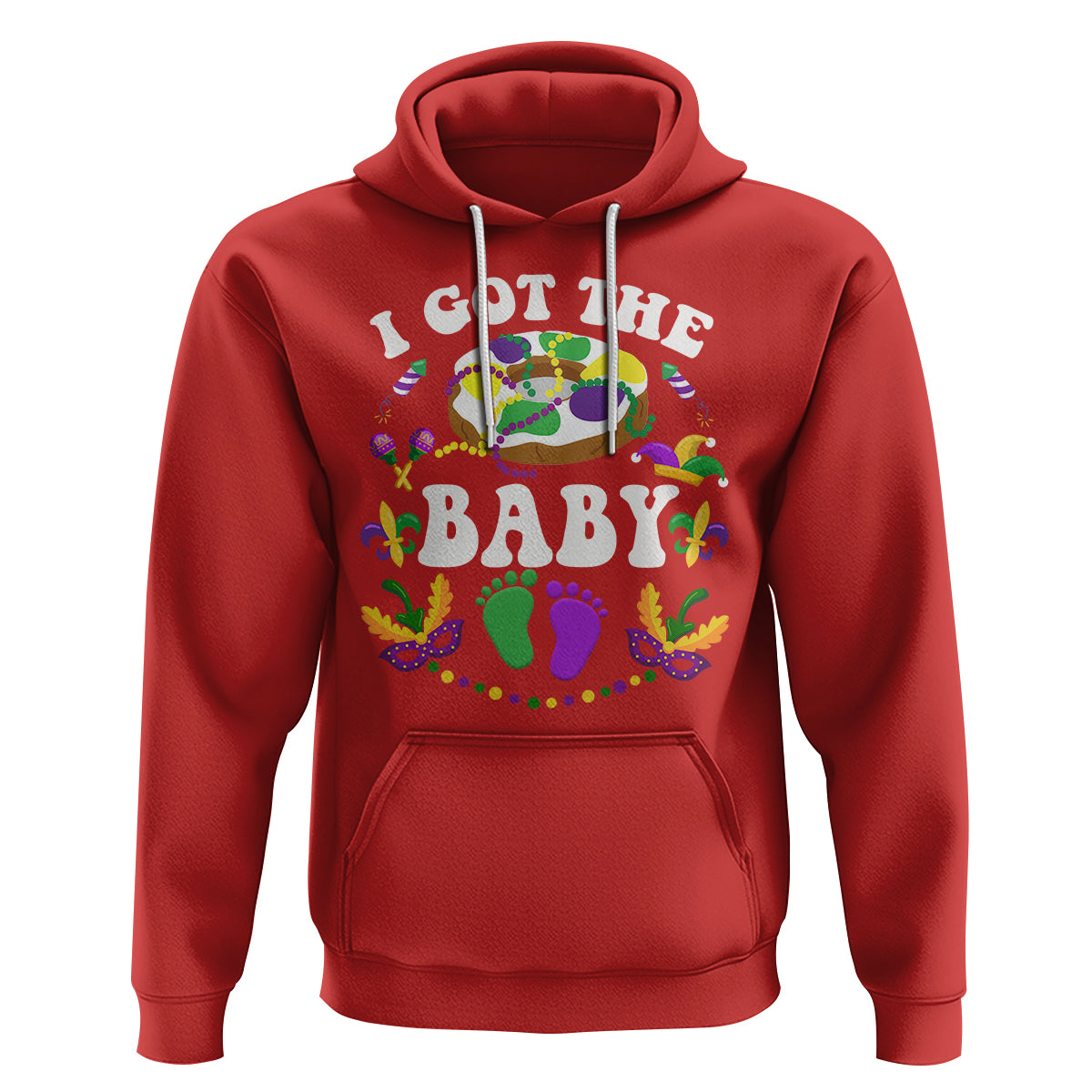 Mardi Gras Hoodie I Got The Baby Funny Pregnancy Announcement - Wonder Print Shop