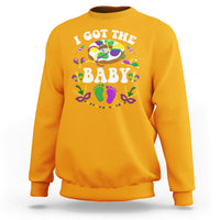 Mardi Gras Sweatshirt I Got The Baby Funny Pregnancy Announcement - Wonder Print Shop