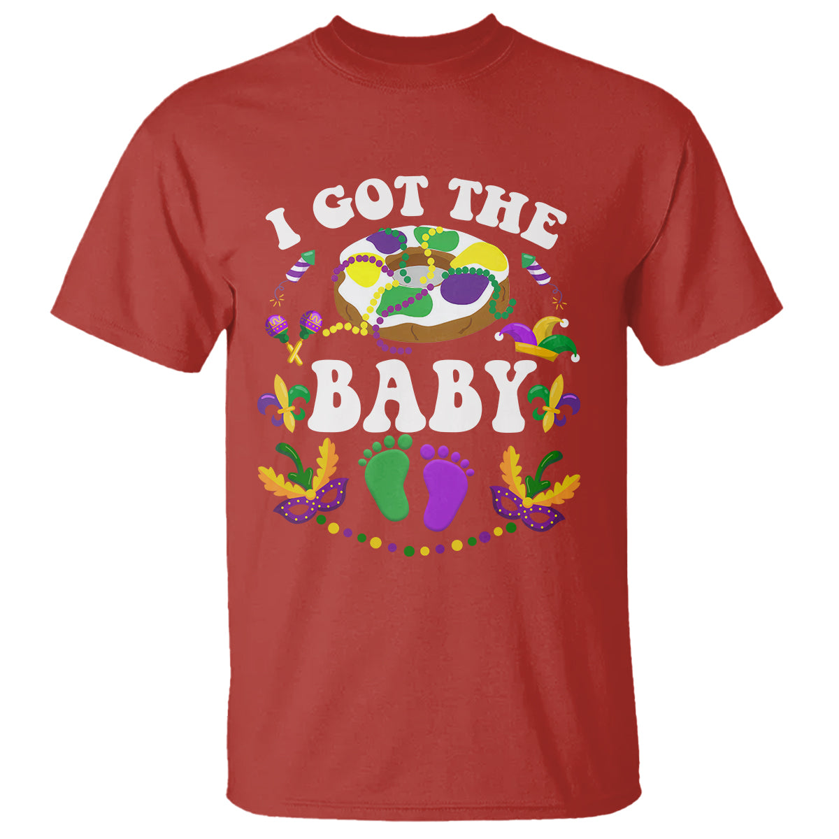 Mardi Gras T Shirt I Got The Baby Funny Pregnancy Announcement - Wonder Print Shop