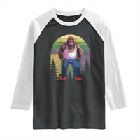 Funny Mardi Gras Bigfoot Sasquatch Funny Fat Tuesday Parade Raglan Shirt