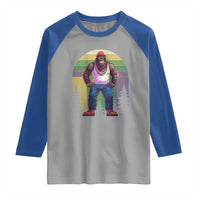 Funny Mardi Gras Bigfoot Sasquatch Funny Fat Tuesday Parade Raglan Shirt