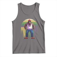 Funny Mardi Gras Bigfoot Sasquatch Funny Fat Tuesday Parade Tank Top