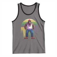 Funny Mardi Gras Bigfoot Sasquatch Funny Fat Tuesday Parade Tank Top