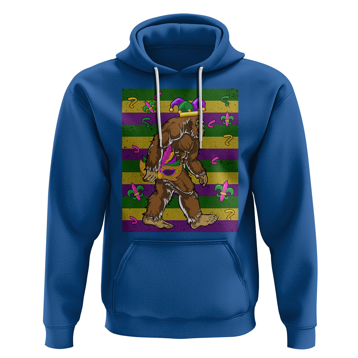Mardi Gras Bigfoot Sasquatch Funny Fat Tuesday Parade Hoodie - Wonder Print Shop