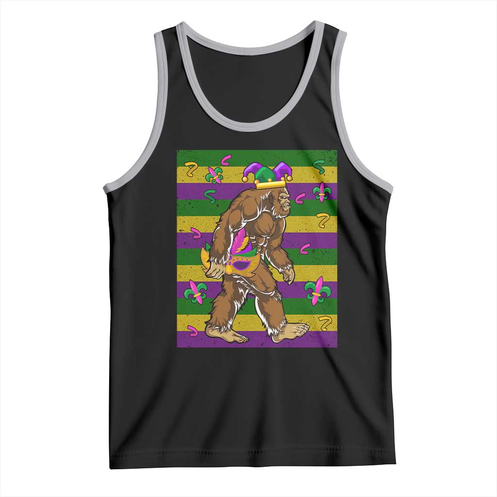 Mardi Gras Bigfoot Sasquatch Funny Fat Tuesday Parade Tank Top