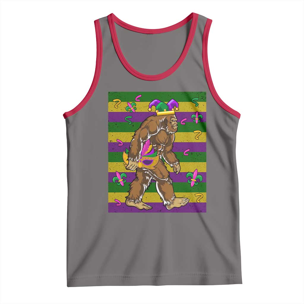 Mardi Gras Bigfoot Sasquatch Funny Fat Tuesday Parade Tank Top