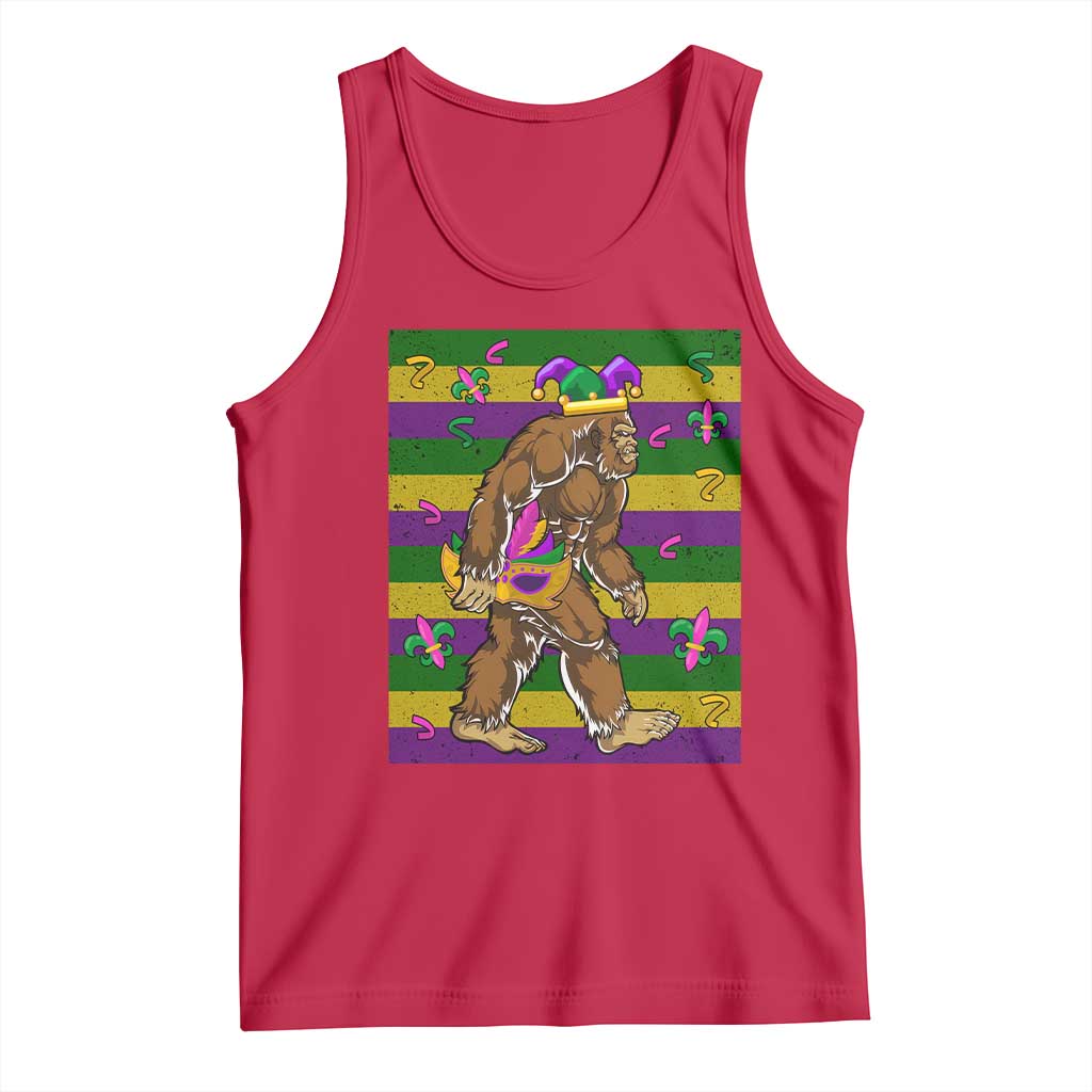 Mardi Gras Bigfoot Sasquatch Funny Fat Tuesday Parade Tank Top