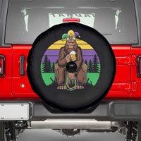 Mardi Gras Bigfoot Sasquatch Funny Beer Lover Spare Tire Cover