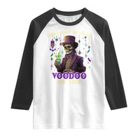 Mardi Gras Raglan Shirt Don't Make Me Go All Voodoo On You Skeleton Witch Doctor