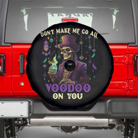 Mardi Gras Spare Tire Cover Don't Make Me Go All Voodoo On You Skeleton Witch Doctor