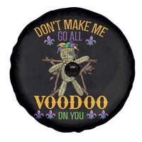 Mardi Gras Spare Tire Cover Don't Make Me Go All Voodoo On You Creepy Doll