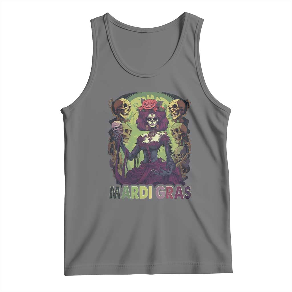 Mardi Gras Tank Top Voodoo Queen Skeleton Witch Creepy Skull